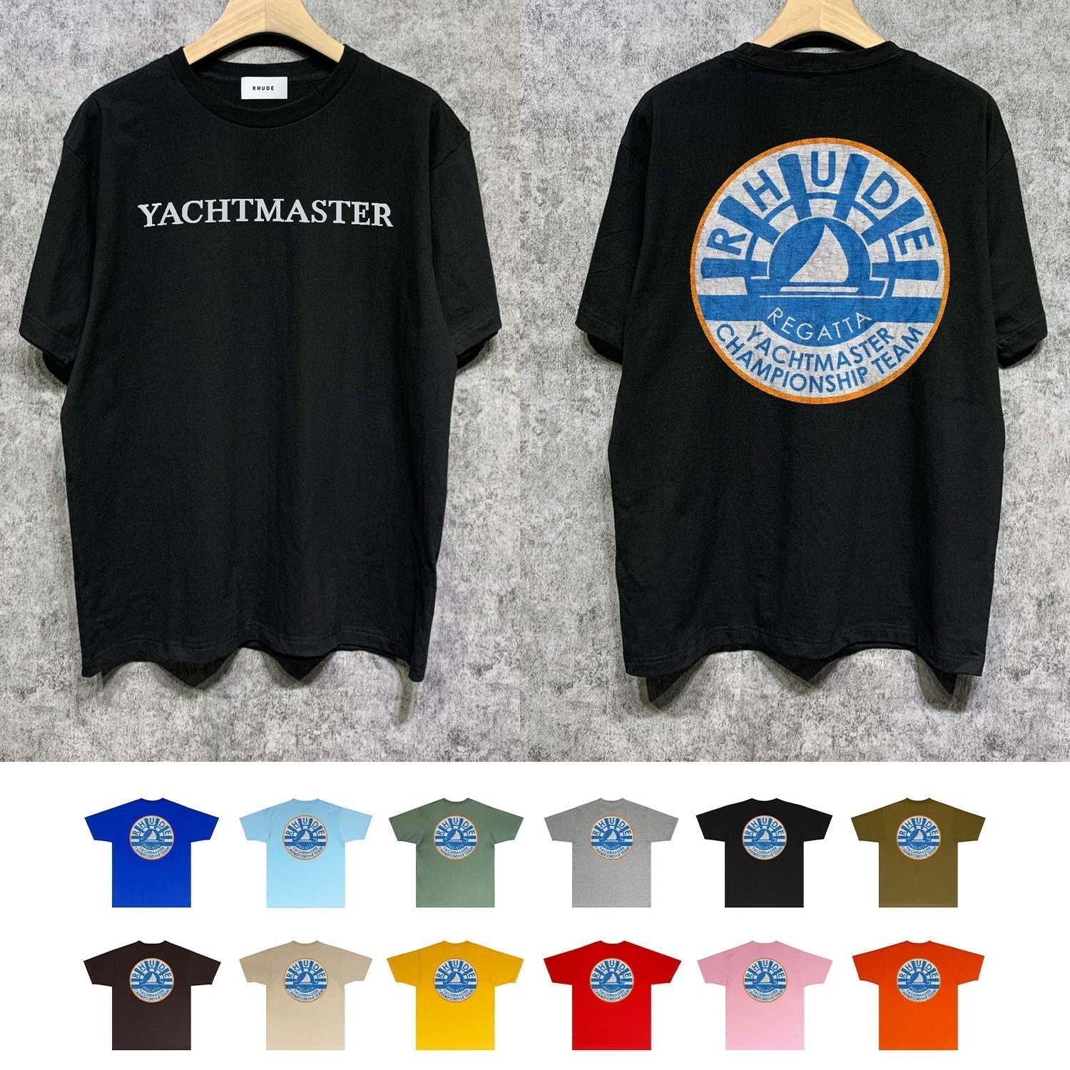 Rhude T-shirts Printed Trendy Pure Cotton