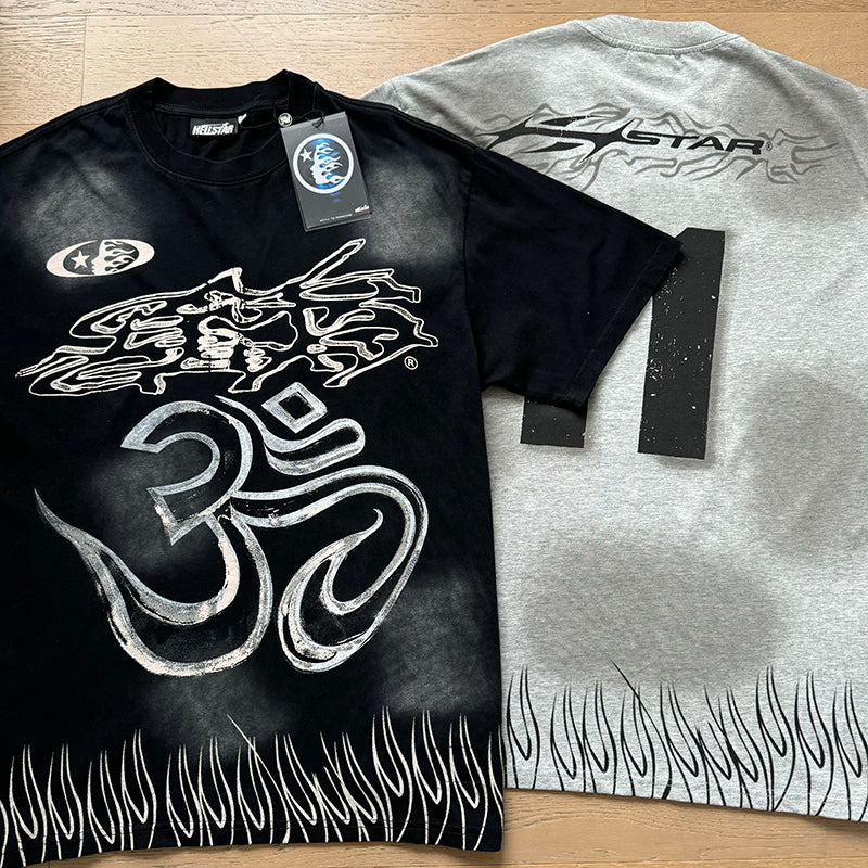 Hellstar T-shirts Washed Aging Process