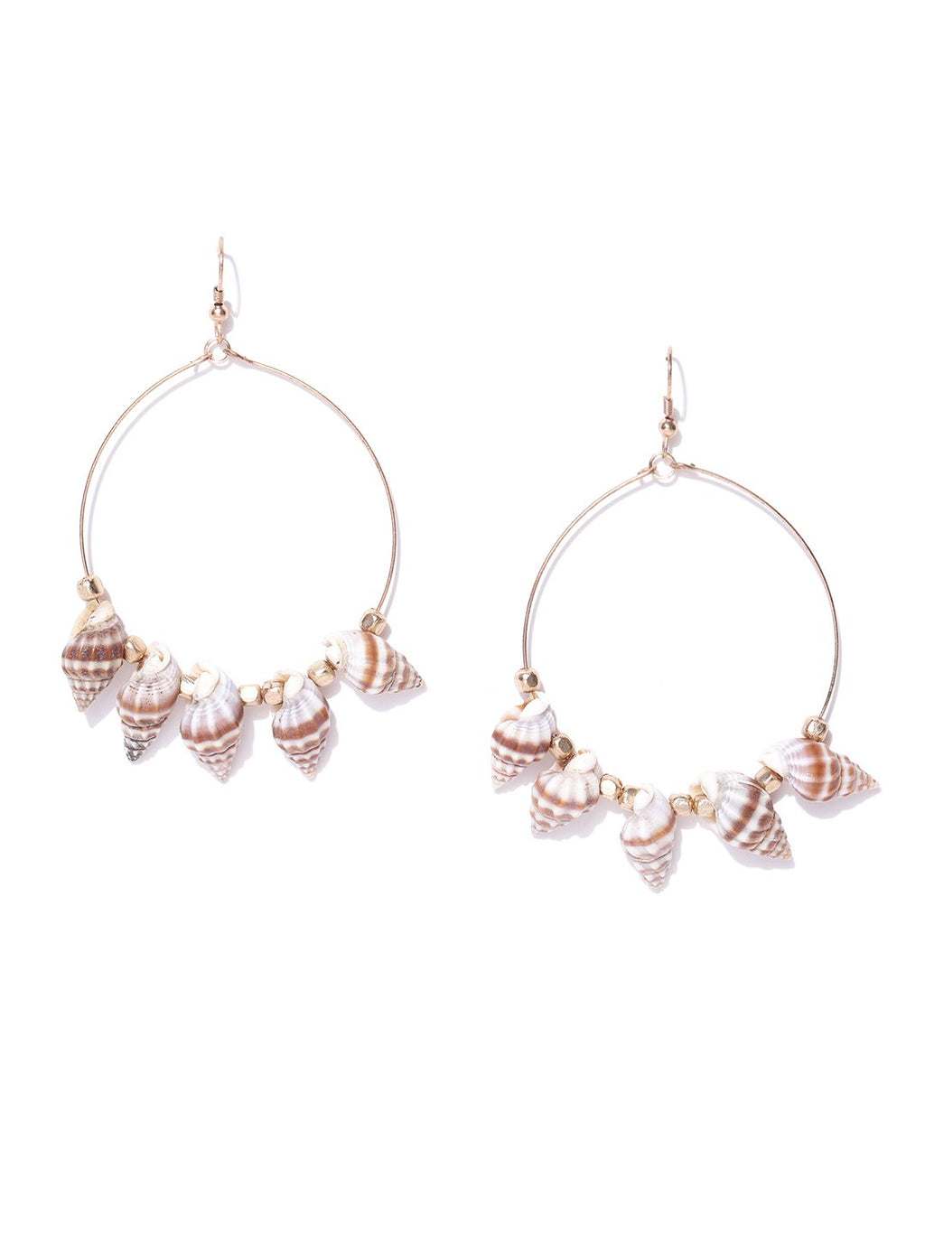 Blueberry multi plated shell detailing hoop earring