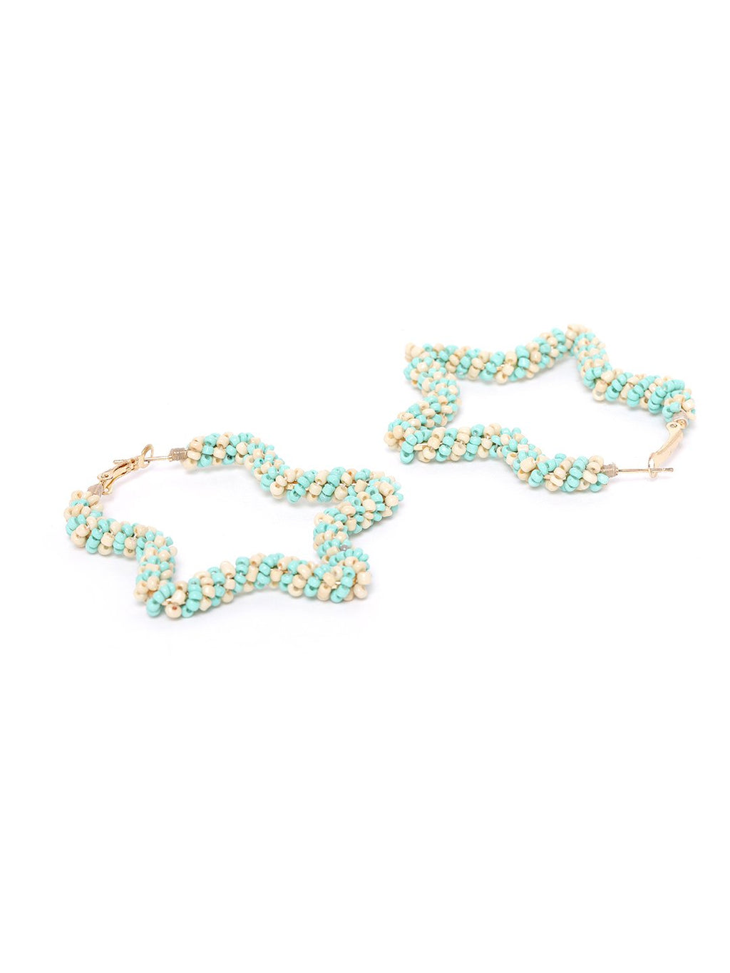 Blueberry Multi colour beaded detailing star shape hoop earring