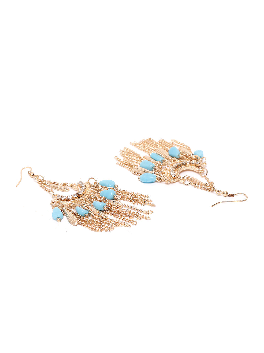 Blueberry gold plated chain drop earring
