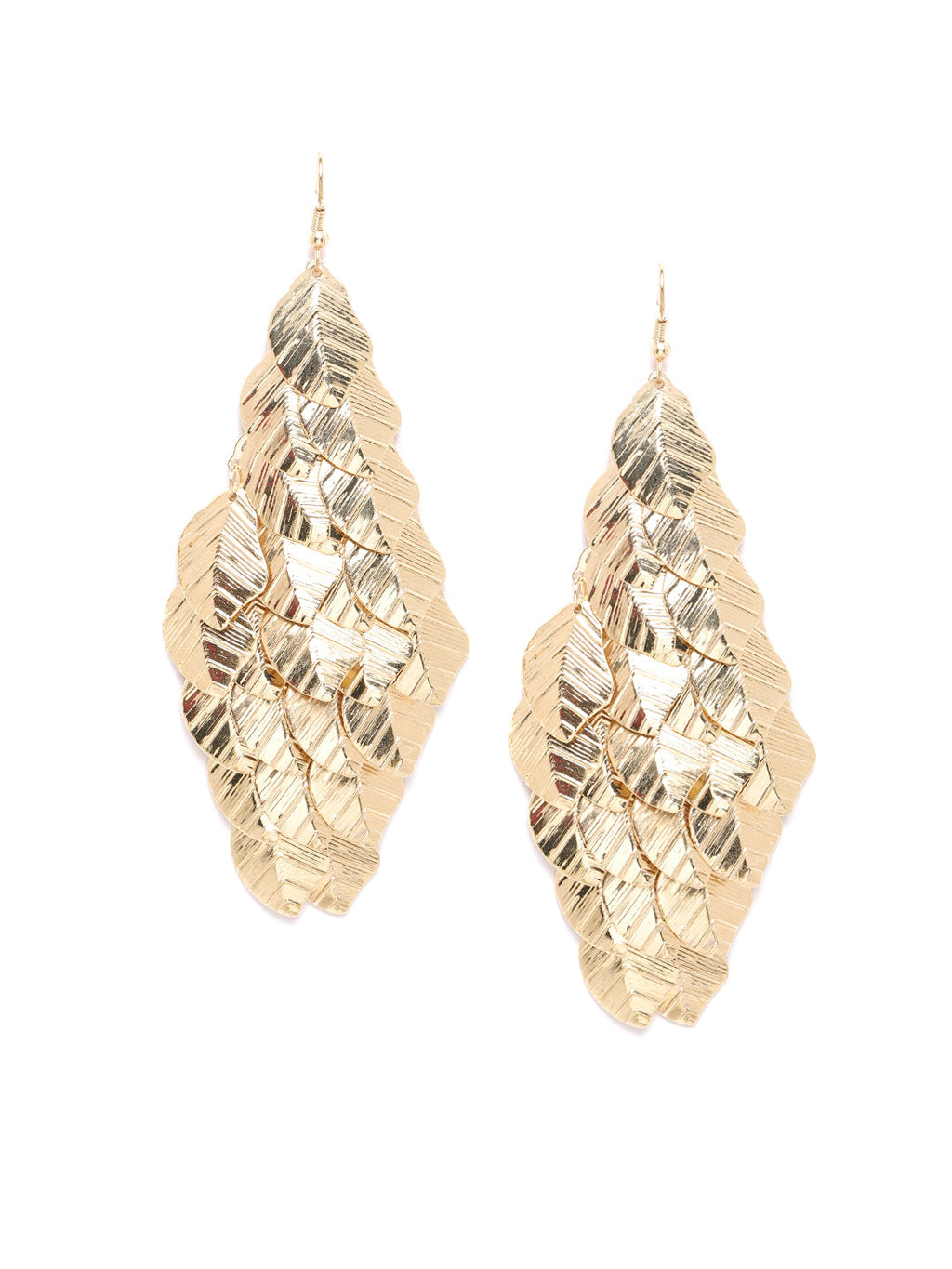 Blueberry gold plated leaf drop earring