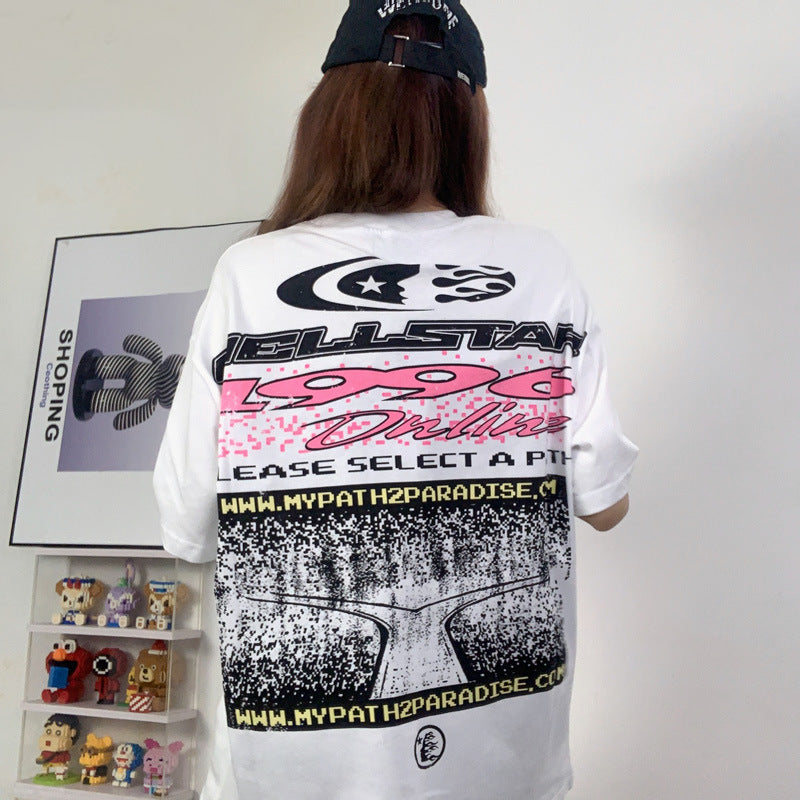 Hellstar T-shirt Abstract Printing Casual Loose