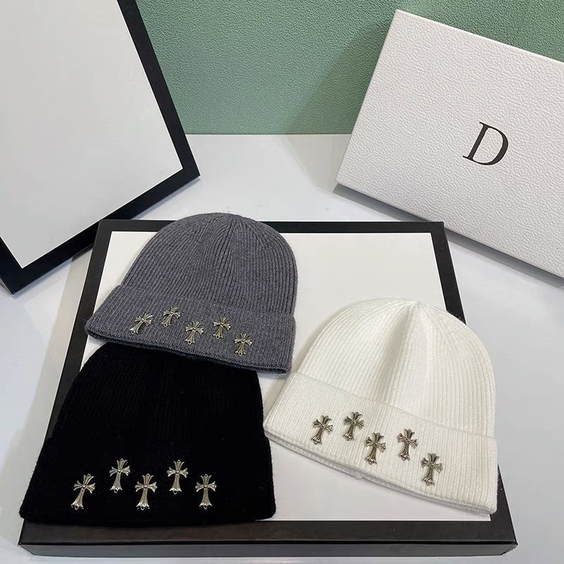 Chrome Heart Beanie Knitted Hat Autumn Winter