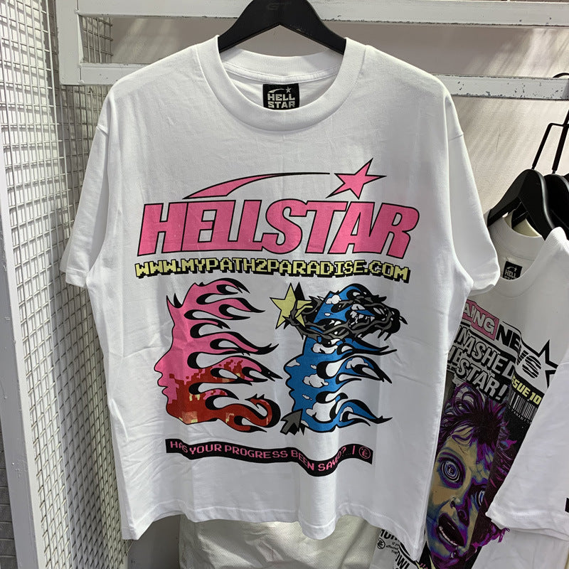 Hellstar T-shirt Abstract Printing Casual Loose