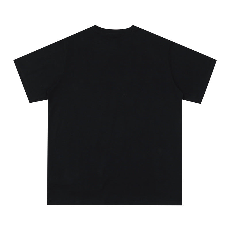 CHH Chrome Heart T Shirts Croix Cross Leather Printed Short Sleeve T-Shirt