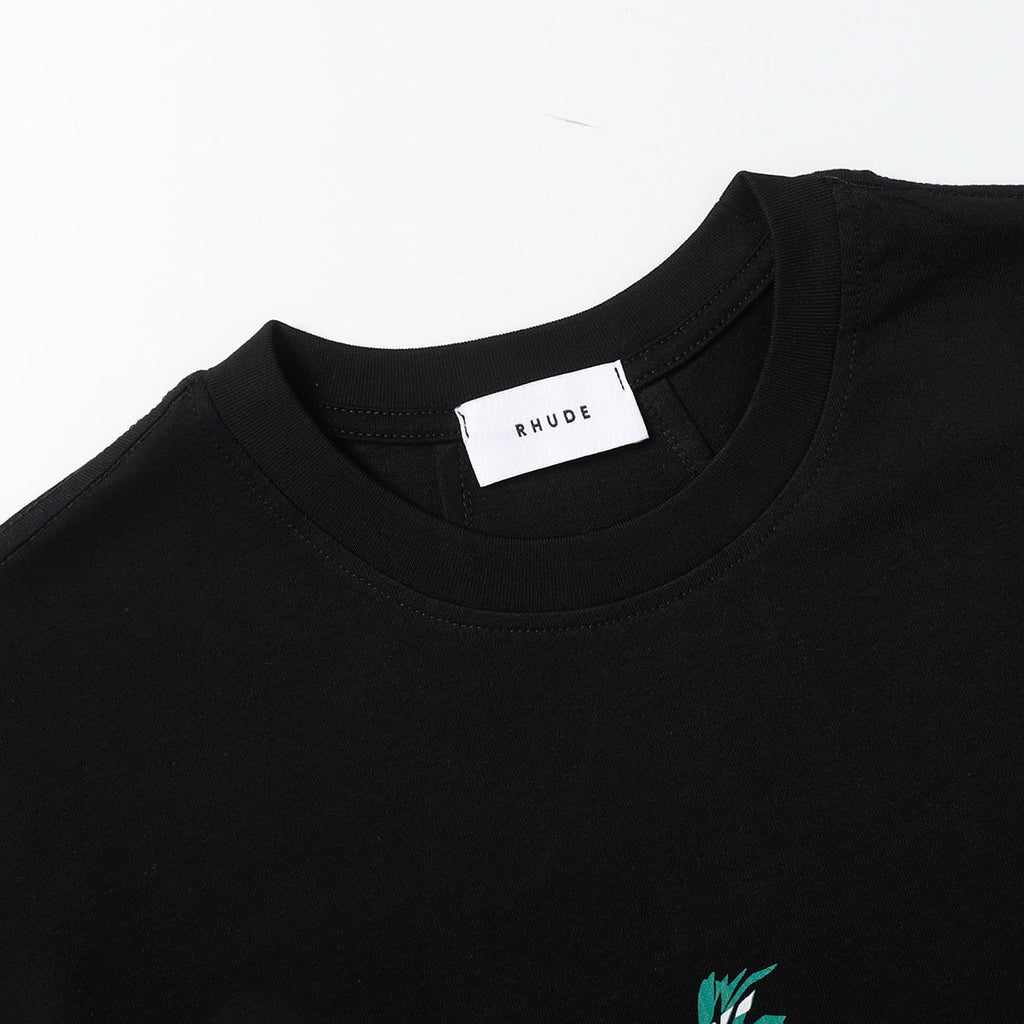 Rhude T-shirt Sailing Coconut Tree Print Short Sleeve T-shirt