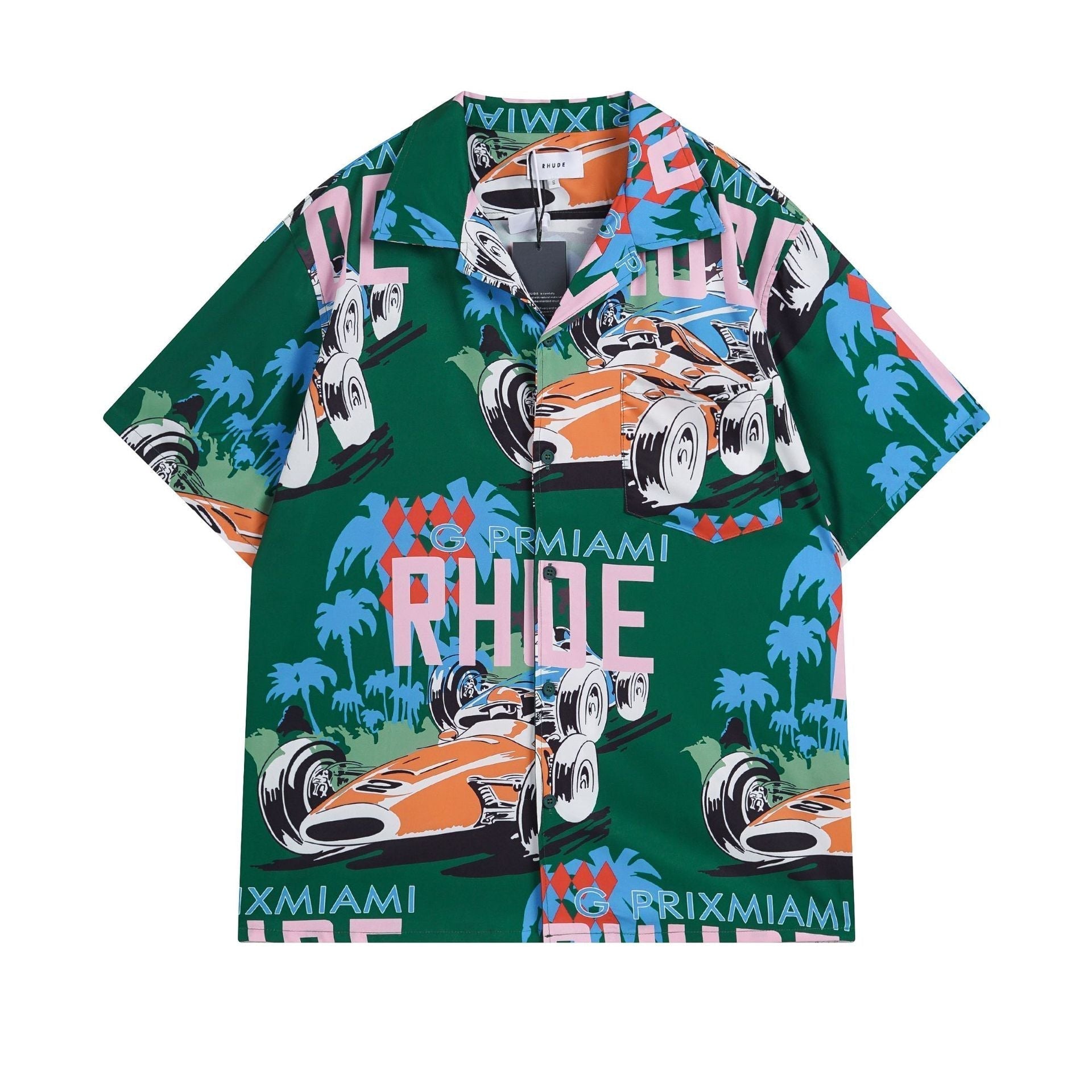 Rhude T-shirt Racing Letter Logo Casual Short Sleeve Shirt, Shorts