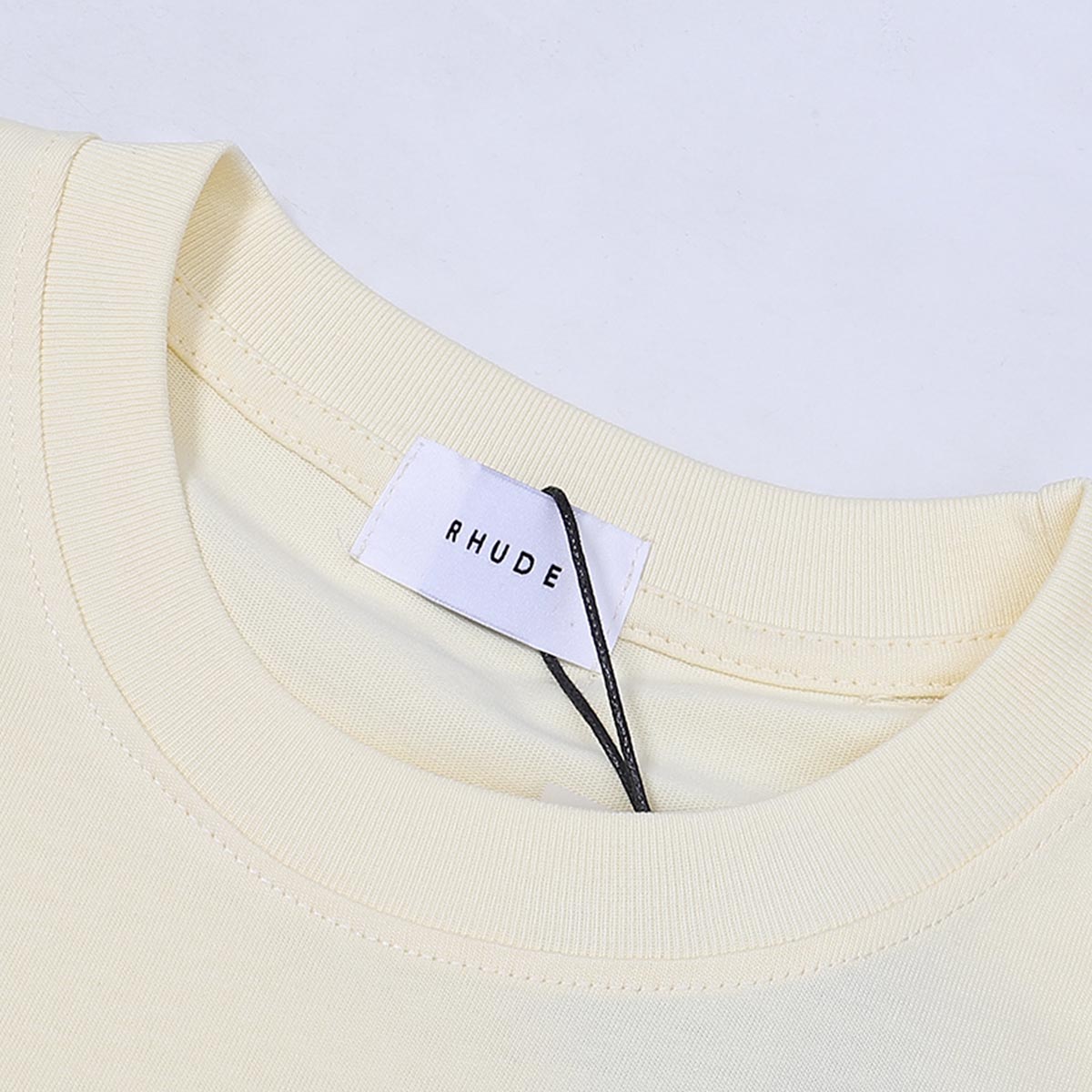 Rhude T-shirts Beach Coconut House Printed Cotton Casual Crew Neck Short Sleeve Men and Women