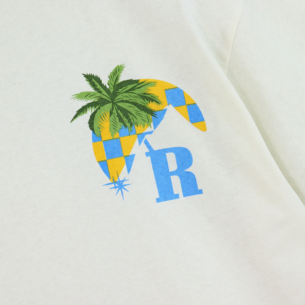 Rhude T-shirt Sunset Coconut Racing Printed Short Sleeve T-shirt
