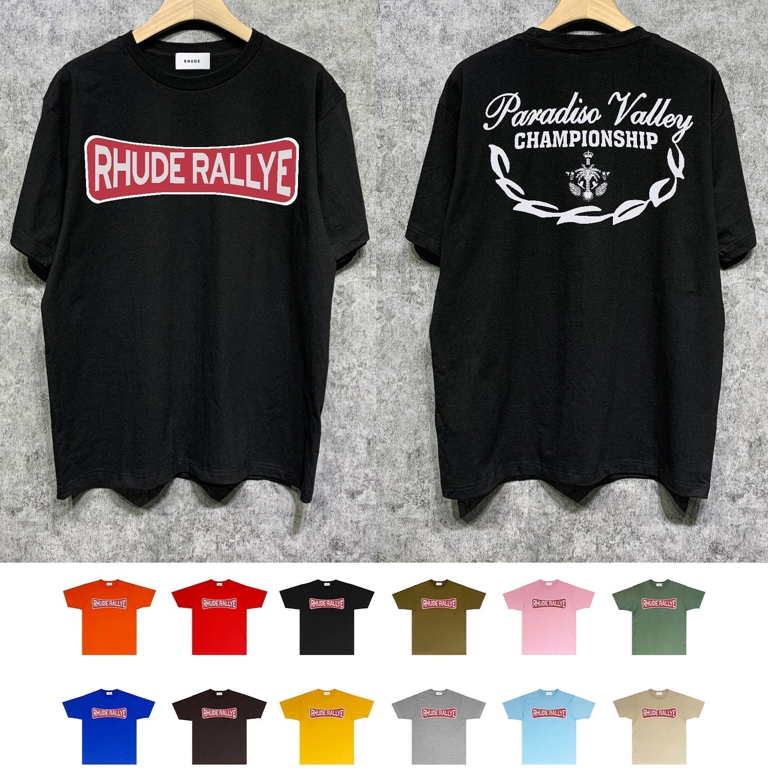 Rhude T-shirts Printed Trendy Pure Cotton